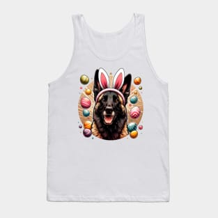 Easter Delight with Dutch Shepherd in Bunny Ears Tank Top